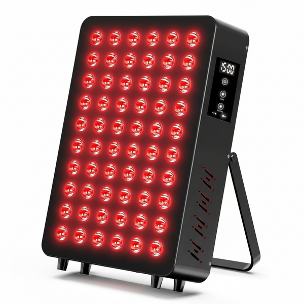 Red Light Therapy Panel, 660Nm Red & 850Nm near Infrared Light Therapy Device with TENS & EMS Functions, 60 Dual Chip Leds, 6 Programs, Timer, Stand, High Power LED Light Therapy Lamp for Face Body